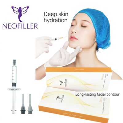 1 ml Σύριγγα Όγκος Υαλουρονικού Οξέος Δερμικό Συμπλήρωμα με διάρκεια ισχύος 24 μηνών και βιοσυμβατό Υαλουρονικό Οξύ για Συμπλήρωμα Γουρούνας Προσώπου