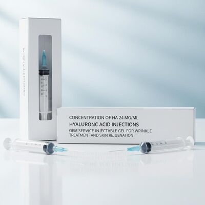 Συγκέντρωση Ha 24 Mg/ml Ενέσεις Υαλουρονικού Οξέος Υπηρεσία OEM Ενέσιμο Τζελ για τη θεραπεία ρυτίδων και την αναζωογόνηση του δέρματος