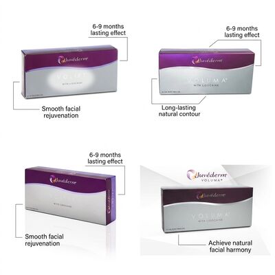 Μέχρι 12-18 μηνών Juvederm Dermal Filler 1ml 2 σύριγγες Μεταφορά DHL UPS FEDEX Διαρκής λύση βελτίωσης προσώπου