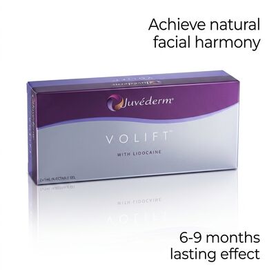 Όγκος 2 φορές 1ml Juvederm Voluma Filler Αντιγηραντικό Facial Filler για ενίσχυση όγκου στο μέσο πρόσωπο και βελτιωμένα περιγράμματα προσώπου