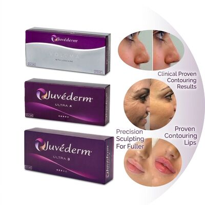 Γέλιο Juvederm Dermal Filler 1ml Σύριγγα Τοποθεσία ενέσεως προσώπου Ιδανικό για διαδικασίες αναζωογόνησης προσώπου και αποκατάστασης όγκου