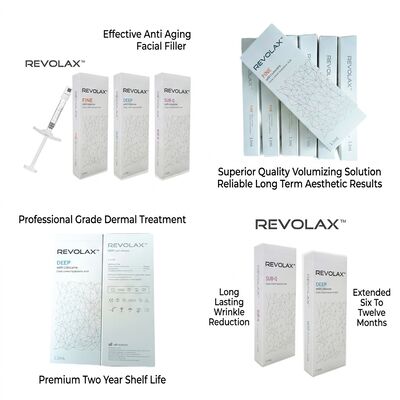 24 mgml Revolax Dermal Filler Ενέσιμη βάθος Μέση έως βαθιά συγκέντρωση δέρματος 20 mgml Λύση για αύξηση του όγκου του προσώπου