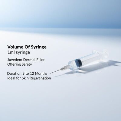 Όγκος της σύριγγας 1 ml σύριγγας Juvederm Dermal Filler προσφέροντας ασφάλεια Διάρκεια 9 έως 12 μήνες Ιδανικό για την αναζωογόνηση του δέρματος