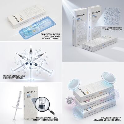 Revolax Fine Glabellar Filler Monophasic Hyaluronic Acid Dermal Filler 1.1ml for Frown Line Correction
