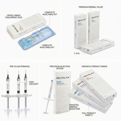 Revolax Fine Dermal Filler Μονοφασικό Υαλουρονικό Οξύ Filler 1.1 ml για τη διόρθωση των λεπτών γραμμών στα πόδια του κοράκιου
