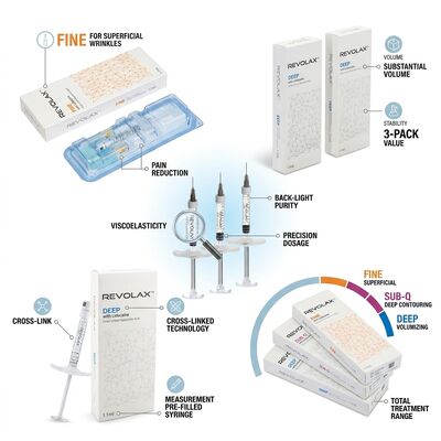 Revolax Fine Dermal Filler Μονοφασικό Υαλουρονικό Οξύ Filler 1.1 ml για τη διόρθωση των λεπτών γραμμών στα πόδια του κοράκιου