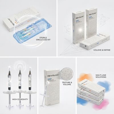Revolax Fine Dermal Filler Μονοφασικό Υαλουρονικό Οξύ Filler 1.1 ml για τη διόρθωση των λεπτών γραμμών στα πόδια του κοράκιου