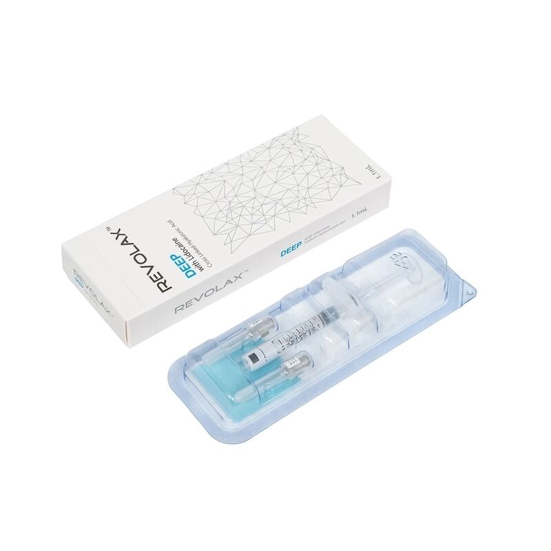 Υαλουρονικό οξύ Revolax Dermal Filler ομαλή και ελαστική συνέπεια τζελ παρέχοντας αύξηση του όγκου του προσώπου και θεραπεία ρυτίδων