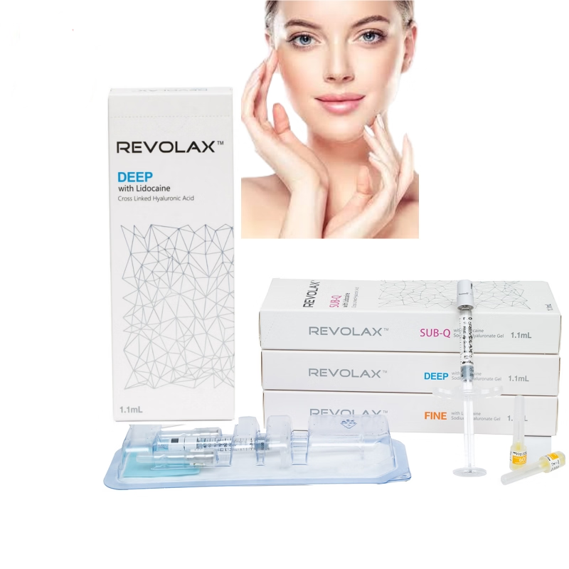 Λεπτή και ελαστική συνέπεια του τζελ Revolax Dermal Filler Fine Deep Sub-Q Injectable Gel Αποθήκευση σε θερμοκρασία 2-25°C Ιδανική για αποκατάσταση του όγκου του προσώπου