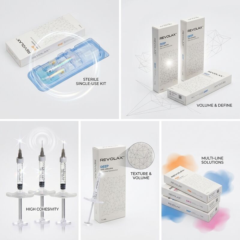 Revolax Fine Dermal Filler Μονοφασικό Υαλουρονικό Οξύ Filler 1.1 ml για τη διόρθωση των λεπτών γραμμών στα πόδια του κοράκιου